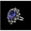 Image 1 : 9.13 ctw Tanzanite and Diamond Ring - 14KT White Gold