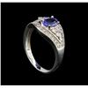 Image 4 : 14KT White Gold 0.69 ctw Tanzanite and Diamond Ring