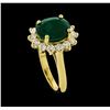 Image 5 : 3.45 ctw Emerald and Diamond Ring - 14KT Yellow Gold