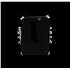 Image 2 : 20.92CT Black Onyx and Diamond Ring - 14KT Yellow Gold