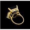 Image 3 : 20.92CT Black Onyx and Diamond Ring - 14KT Yellow Gold