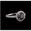 Image 1 : 2.60 ctw Black Diamond Ring - 14KT White Gold
