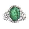 Image 1 : 2.89 ctw Emerald and Diamond Ring - 18KT White Gold