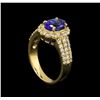 Image 4 : 1.94 ctw Tanzanite and Diamond Ring - 14KT Yellow Gold