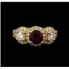 Image 2 : 14KT Yellow Gold 1.78 ctw Ruby and Diamond Ring