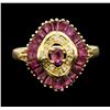 Image 2 : 1.80 ctw Ruby and Diamond Ring - 18KT Yellow Gold