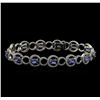 Image 1 : 14KT Two-Tone Gold 5.07 ctw Tanzanite and Diamond Bracelet