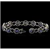 Image 3 : 14KT Two-Tone Gold 5.07 ctw Tanzanite and Diamond Bracelet