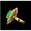 Image 3 : 14KT Yellow Gold GIA Certified 7.47 ctw Emerald and Diamond Ring
