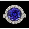 Image 2 : GIA Cert 8.56 ctw Tanzanite and Diamond Ring - 14KT White Gold