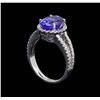 Image 4 : 4.31 ctw Tanzanite and Diamond Ring - 14KT White Gold