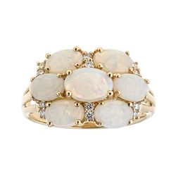 2.10 ctw Opal and Diamond Ring - 14KT Yellow Gold