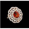 Image 1 : 6.19 ctw Spessartite and Diamond Ring - 18KT Rose Gold