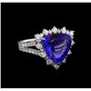 Image 1 : 14KT White Gold 5.30 ctw Tanzanite and Diamond Ring