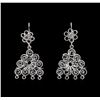 14KT White Gold Dangle Earrings