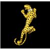 Image 3 : 0.04 ctw Diamond Leopard Pendant With Chain - 18KT Yellow Gold