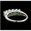 Image 3 : 0.35 ctw Emerald and Diamond Ring - Platinum