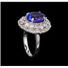 Image 4 : 4.78 ctw Tanzanite and Diamond Ring - 14KT White Gold