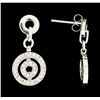 Image 2 : 0.80 ctw Diamond Dangle Earrings - 14KT White Gold