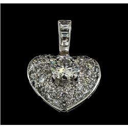 1.71 ctw Diamond Heart Pendant - 18KT White Gold