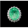 Image 2 : GIA Cert 16.24 ctw Emerald and Diamond Ring - 14KT White Gold