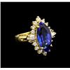 Image 1 : 4.80 ctw Tanzanite and Diamond Ring - 14KT Yellow Gold