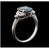 Image 4 : 1.28 ctw Black Opal and Diamond Ring - Platinum