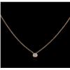 Image 1 : 14KT Rose Gold 0.09 ctw Diamond Solitaire Necklace