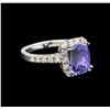 Image 1 : 14KT White Gold 2.05 ctw Tanzanite and Diamond Ring