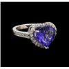 Image 1 : 14KT White Gold 5.91 ctw Tanzanite and Diamond Ring