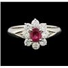 Image 2 : Ruby and Diamond Ring - Platinum