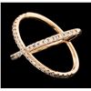 Image 1 : 0.48 ctw Diamond X Ring - 14KT Rose Gold
