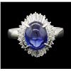 Image 2 : 4.11 ctw Sapphire and Diamond Ring - Platinum