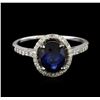 Image 2 : 1.56 ctw Sapphire and Diamond Ring - 14KT White Gold