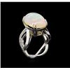 Image 4 : 10.00 ctw Opal and Diamond Ring - 14KT White Gold