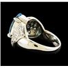 Image 3 : 3.80 ctw Aquamarine and Diamond Ring - Platinum
