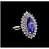 Image 1 : 2.22 ctw Tanzanite and Diamond Ring - 14KT White Gold