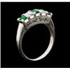 Image 4 : 0.35 ctw Emerald and Diamond Ring - Platinum