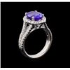 Image 4 : 3.88 ctw Tanzanite and Diamond Ring - 14KT White Gold