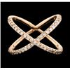 Image 2 : 0.48 ctw Diamond X Ring - 14KT Rose Gold