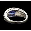 Image 3 : 1.50 ctw Sapphire and Diamond Ring - Platinum