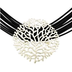 Coral Branch Multi Strand Necklace - Rhodium Plated