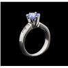 Image 4 : 1.11 ctw Sapphire and Diamond Ring - Platinum
