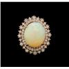 Image 2 : 9.26 ctw Opal and Diamond Ring - 14KT Rose Gold