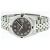 Image 3 : Rolex Stainless Steel Dark Rhodium Roman Sapphire DateJust Men's Watch