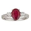 Image 1 : 2.14 ctw Ruby and Diamond Ring - 18KT White Gold