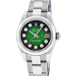 Rolex Stainless Steel Diamond DateJust Ladies Watch