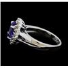 Image 3 : 3.11 ctw Tanzanite and Diamond Ring - 14KT White Gold