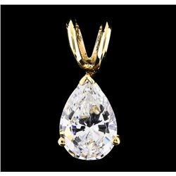 Cubic Zirconia Pendant - 14KT Yellow Gold