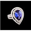 Image 1 : 14KT Two-Tone 5.39 ctw Tanzanite and Diamond Ring